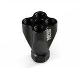 Showerhead Distribution Block Inlet -8 An O-Ring Female Port Outlet: (4) X -6 An O-Ring Female Port No Fittings Black Anodized NOS