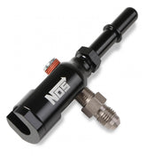Late Model Billet Fuel Line Adapter Fits 3/8 Fuel Rail Black Anodized Aluminum (3) 1/8 Npt Ports W/ Adapters & Plugs -4 An Fuel Port NOS