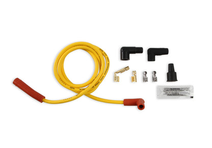 Single Wire Replacement Kit- Staight And 90 Degree Spark Plug Boots- Universal- Yellow Universal Single Wire Replacement Kit, Straight And 90 Degree Spark Plug Boots, 60 In, 8Mm, 500 Ohms Per Ft, Yellow ACCEL