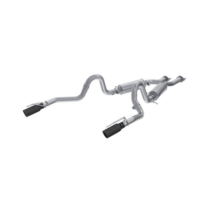 MBRP 99-04 Ford Mustang GT 4.6L 2.5in. Dual Split Rear AL Cat Back w/ 3.5in. Dual Wall Blk. Tips | S7221ALBT