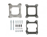 Carb Adapter Open Center Adapts 4-barrel Square Flange carburetors to spreadbore intake manifolds Mr Gasket