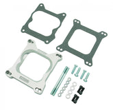 Carb Adapter Open Center Adapts 4-barrel Square Flange carburetors to spreadbore intake manifolds Mr Gasket