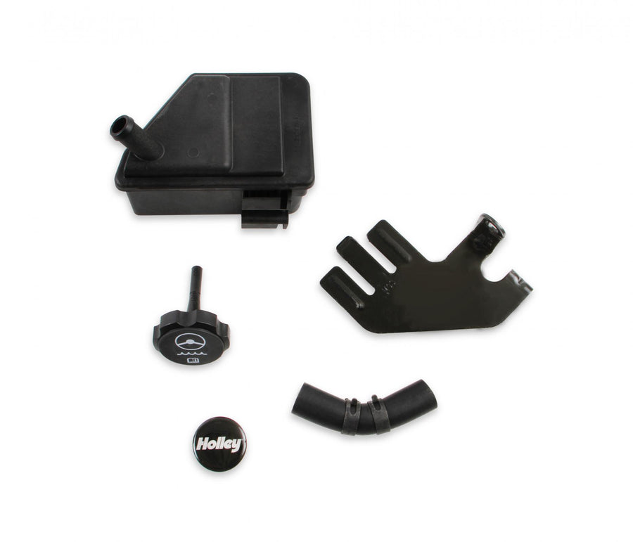 P/S Reservoir Kit for LS Brackets Kit Includes Everything Needed to Add a Power Steering Fluid Reservoir to Any of Holley's Driver's Side LS Accessory Drive Brackets Holley