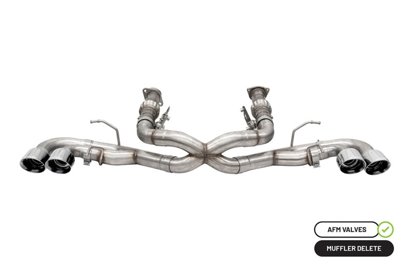 Corsa 20-24 Corvette C8 3in Xtreme Cat-Back Exhaust 4.5in Pol Quad Tips - Integrates stock AFM Valve