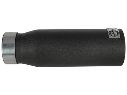 aFe Power MACHForce XP Exhaust Tips 304 Stainless Steel Exhaust Tip 3in x 4in Outlet x 12in Length Bolt-On (Black) | 49-92043-B