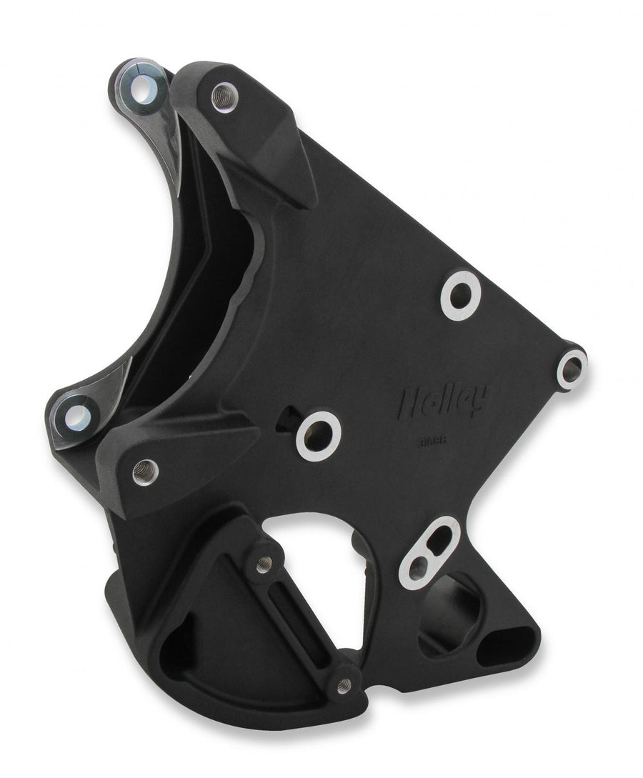 LS/LT High-Mount Accessory Drive Bracket A/C, P/S & Alt Brackets Works with R4 Compressor Black LS Accessory DRIVE Bracket A/C, P/S & ALT Brackets Holley