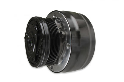 LS High-Mount A/C Accessory Drive Kit Includes R4 A/C Compressor, Tensioner, & Pulleys-Polished Passenger's Side A/C Bracket Includes R4 A/C Compressor, Tensioner, & Pulleys Holley