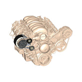 LS High-Mount A/C Accessory Drive Kit Includes R4 A/C Compressor, Tensioner, & Pulleys Passenger's Side A/C Bracket Includes R4 A/C Compressor, Tensioner, & Pulleys Holley