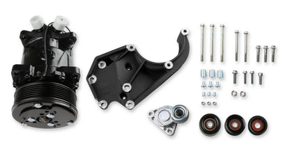 LS High-Mount A/C Accessory Drive Kit Includes SD508 A/C Compressor, Tensioner, & Pulleys- Black Finish Passenger's Side A/C Bracket Includes SD508 A/C Compressor, Tensioner, & Pulleys Holley