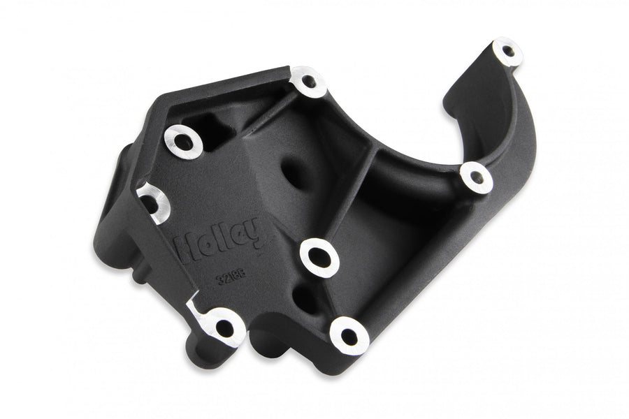 LS High-Mount A/C Accessory Drive Kit Includes SD508 A/C Compressor, Tensioner, & Pulleys- Black Finish Passenger's Side A/C Bracket Includes SD508 A/C Compressor, Tensioner, & Pulleys Holley