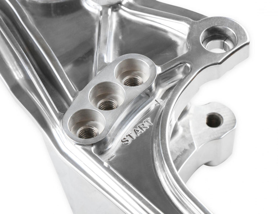 Low-Mount LS Accessory Drive Bracket Driver's Side P/S & Alt Bracket Polished for Applications Without A/C or Using Factory A/C Bracket Holley