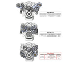 Low-Mount LS Complete Accessory Drive System (alt, P/S & A/C) Polished Finish Includes SD7 A/C Compressor, Alternator, P/S Pump, Tensioner, Belt, & Pulleys Holley