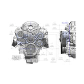 Black Mid-Mount Complete Accessory System LS Engine Drive Includes SD7 A/C Compressor, Alternator, P/S Pump, Tensioner, Crank Damper, Belt, & Pulleys Holley