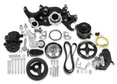 Black Mid-Mount Complete Accessory System LS Engine Drive Includes SD7 A/C Compressor, Alternator, P/S Pump, Tensioner, Crank Damper, Belt, & Pulleys Holley