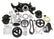Black Mid-Mount Complete Accessory System LS Engine Drive Includes SD7 A/C Compressor, Alternator, P/S Pump, Tensioner, Crank Damper, Belt, & Pulleys Holley