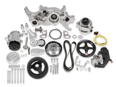 Polished Mid-Mount Complete Accessory System LS Engine Drive Includes SD7 A/C Compressor, Alternator, P/S Pump, Tensioner, Crank Damper, Belt, & Pulleys Holley