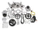 Polished Mid-Mount Complete Accessory System LS Engine Drive Includes SD7 A/C Compressor, Alternator, P/S Pump, Tensioner, Crank Damper, Belt, & Pulleys Holley