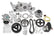 Mid-Mount Complete Accessory System LS Engine Drive Includes SD7 A/C Compressor, Alternator, P/S Pump, Tensioner, Belt, Crank Damper & Pulleys Holley