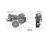 Mid-Mount Race Accessory System-Black Finish LS Engine Drive Includes Alternator, P/S Pump, Tensioner, Crank Damper, Belt, & Pulleys Holley