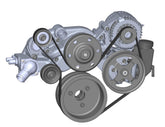 Mid-Mount Race Accessory System-Black Finish LS Engine Drive Includes Alternator, P/S Pump, Tensioner, Crank Damper, Belt, & Pulleys Holley