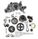 Mid-Mount Race Accessory System- Polished Finish LS Engine Drive Includes Alternator, P/S Pump, Tensioner, Crank Damper, Belt, & Pulleys Holley