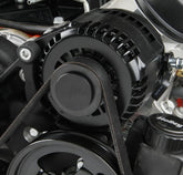 Premium Black Mid-Mount LS7 Complete Accessory System Dry Sump LS7 Engine Drive Includes SD7 A/C Compressor, Alternator, P/S Pump, Tensioner, SFI Certified Damper W/hard Anodized Billet Crank Pulley, Belt, & Pulleys Fits Dry Sump Engines Holley