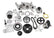 Premium Polished Mid-Mount LS7 Complete Accessory System Dry Sump LS7 Engine Drive Includes SD7 A/C Compressor, Alternator, P/S Pump, Tensioner, SFI Certified Damper W/hard Anodized Billet Crank Pulley, Belt, & Pulleys Fits Dry Sump Engines Holley