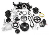 Premium Mid-Mount Complete Accessory System SFI Certified Damper Black Complete GM Gen V LT Accessory Drive System W/ Alt, P/S, A/C, Water Pump, SFI Certified Damper W/hard Anodized Billet Crank Pulley, Belts, and Crankshaft Damper Holley
