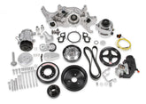 Premium Mid-Mount Complete Accessory System Gen V LT Engines Polished Complete GM Gen V LT Accessory Drive System W/ Alt, P/S, A/C, Water Pump, SFI Certified Damper W/hard Anodized Billet Crank Pulley, Belts, and Crankshaft Damper Holley