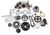 Premium Mid-Mount Race Accessory System Natural Fits Gen V LT Engine Includes Alternator, P/S Pump, Tensioner, SFI Certified Damper W/hard Anodized Billet Crank Pulley, Belt, & Pulleys Holley