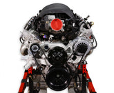 Premium Mid-Mount Race Accessory System Polished Finish Fits Gen V LT Engine Includes Alternator, P/S Pump, Tensioner, SFI Certified Damper W/hard Anodized Billet Crank Pulley, Belt, & Pulleys Holley