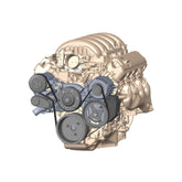 Mid-Mount Complete Accessory Drive System Gen V LT Engines Standard Damper Black Complete GM Gen V LT Accessory Drive System W/ Alt, P/S, A/C, Water Pump, Belts, and Crankshaft Damper Holley