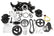 Mid-Mount Complete Accessory Drive System Gen V LT Engines Standard Damper Black Complete GM Gen V LT Accessory Drive System W/ Alt, P/S, A/C, Water Pump, Belts, and Crankshaft Damper Holley