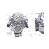 Mid-Mount Complete Accessory Drive System Gen V LT Engines Standard Damper Natural Complete GM Gen V LT Accessory Drive System W/ Alt, P/S, A/C, Water Pump, Belts, and Crankshaft Damper Holley