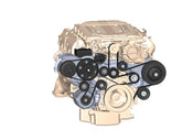 Premium Mid-Mount Complete Accessory System GM Gen V LT4 Wet Sump Engines- Black Finish Complete GM Gen V LT4 Accessory Drive System W/ Alt, P/S, A/C, Water Pump, Belts, and Hardware Holley