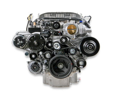 Premium Mid-Mount Complete Accessory System -GM Gen V LT4 Dry Sump Engines Complete GM Gen V LT4 Accessory Drive System W/ Alt, P/S, A/C, Water Pump, Belts, and Hardware Black Finish Holley