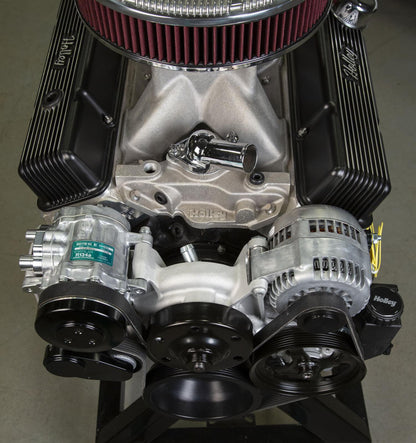 Small Block Chevy Mid Mount Complete Accessory System Small Block Chevy Mid Mount Complete Accessory System  Natural Finish Holley