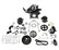 Black Mid-Mount Complete Accessory System Gen III Hemi Engine Non VVT Fits 2003-2008 5.7L & 2005-2010 6.1L Engines -Black Finish Factory Style Damper Holley