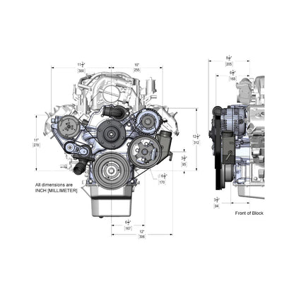 Mid-Mount Complete Accessory System Gen III Hemi Engine Non VVT Fits 2003-2008 5.7L & 2005-2010 6.1L Engines Natural Cast Finish Factory Style Damper Holley