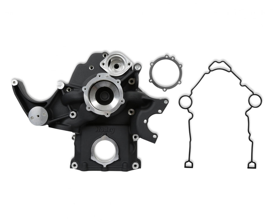 Premium Black Mid-Mount Complete Accessory System Gen III Hemi Engine Non VVT Fits 2003-2008 5.7L & 2005-2010 6.1L Engines Black Finish SFI Certified Damper with Billet Aluminum Pulley Holley