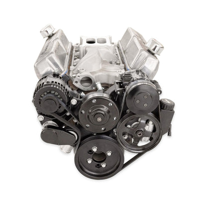 Small Block Ford Mid Mount Complete Accessory System Small Block Ford Mid Mount Complete Accessory Drive Black Finish Holley