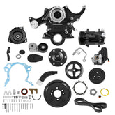 Small Block Ford Mid Mount Complete Accessory System Small Block Ford Mid Mount Complete Accessory Drive Black Finish Holley