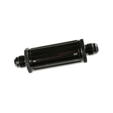 Male Fuel Filter -6 AN 30 Micron Black Fuel Filter with Sintered Bronze Element, AN -6 Male Ends, 30 Micron, Black Anodized Mr Gasket