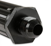 Male Fuel Filter -6 AN 30 Micron Black Fuel Filter with Sintered Bronze Element, AN -6 Male Ends, 30 Micron, Black Anodized Mr Gasket