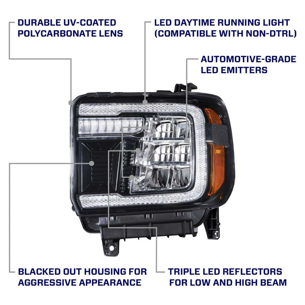 Form Lighting 2014-2018 GMC Sierra 1500 Sequential LED Reflector Headlights (pair) FL0011