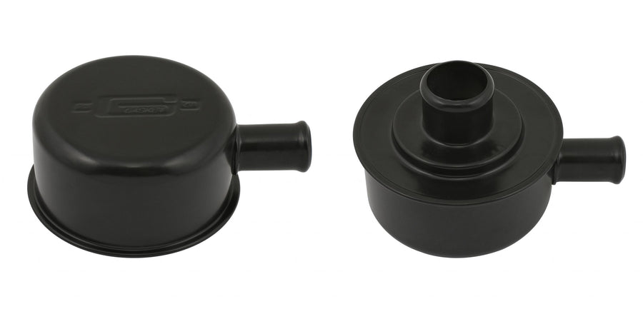 Valve Cover Breather Push-on style with breather tube flat black Mr Gasket