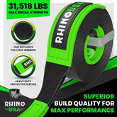 Rhino USA Recovery Tow Strap 3Inx20Ft (Black)