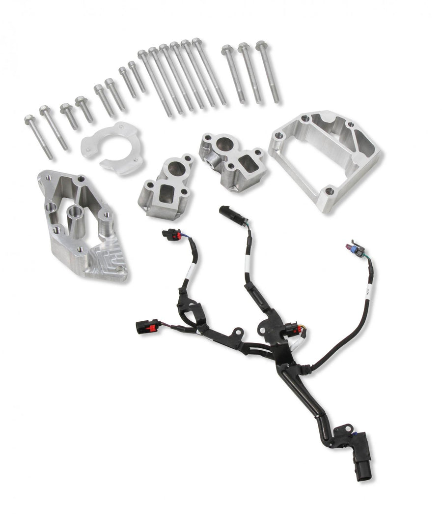 Installation Kit for GM Gen V LT Accessory Drive Installation Kit for GM Gen V LT Accessory Drive Allows Use of High Mount LS Accessory Drive Systems on LT Engine Requires the Use of an LS Water Pump and LT Truck Damper Spacing Holley