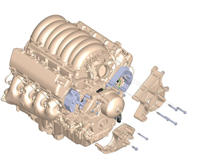 Installation Kit for GM Gen V LT Accessory Drive Installation Kit for GM Gen V LT Accessory Drive Allows Use of High Mount LS Accessory Drive Systems on LT Engine Requires the Use of an LS Water Pump and LT Truck Damper Spacing Holley