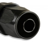 Swivel Hose End -6 AN 45 Degree Swivel Hose End Black Black Satin Anodized Finish Mr Gasket